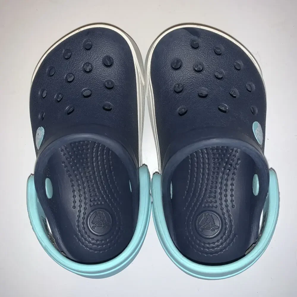 Crocs BRAND NEW Toddler 4C5 Dark Blue And White NEW